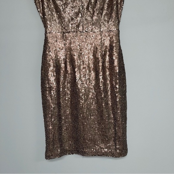 Lulus Sequin Bodycon Dress Size Extra Small‎ Matte Bronze Champagne Showers NWT - Picture 7 of 12